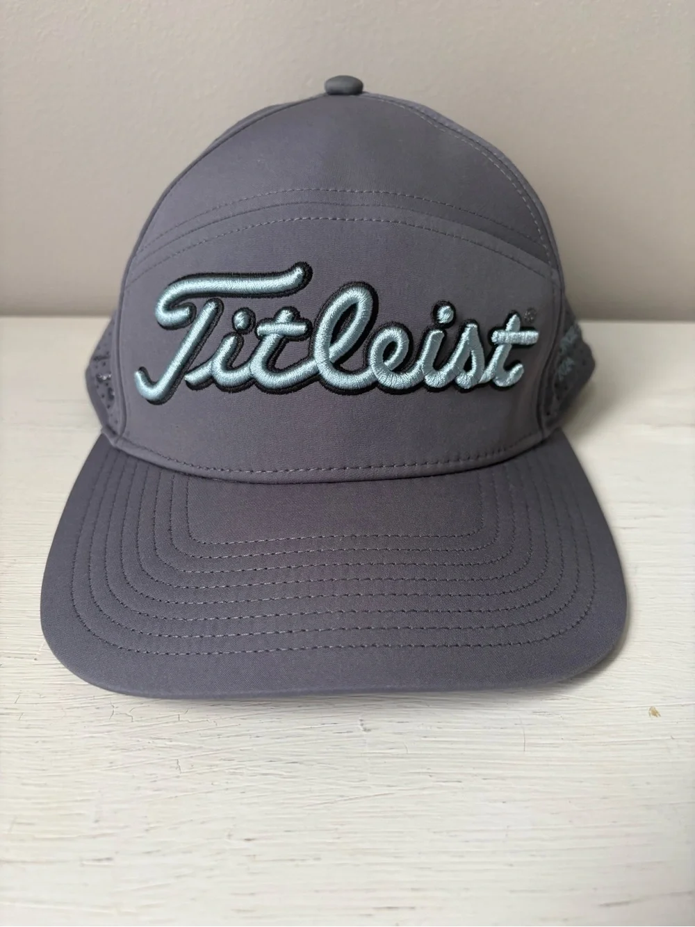 Titleist Gray Hat with Light Blue Script Logo